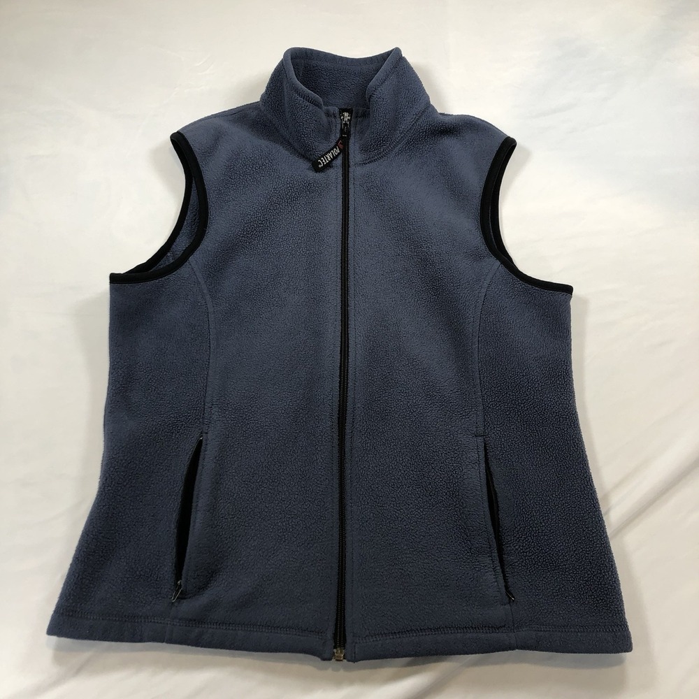 LL Bean Polartec Vest Women Medium Blue Fleece Outdoor Gorpcore Casual